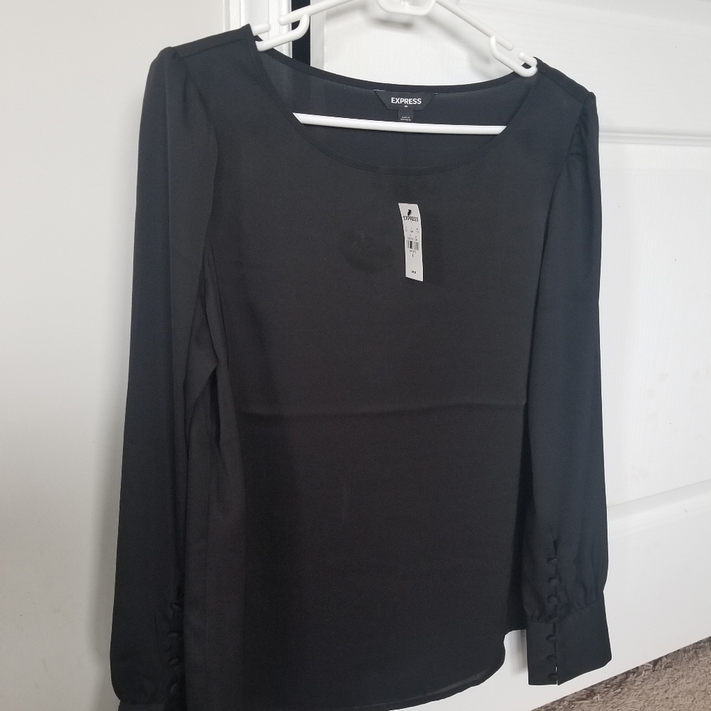 Express black blouse with long sleeves